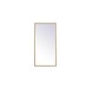 Elegant Decor Metal Frame Rectangle Mirror 14X28 Inch In Brass MR41428BR